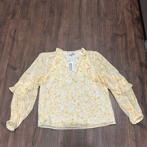 NWT Intermix Yellow Silk Top/Blouse, Size 0 - Picture 12 of 14